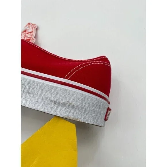 Vans Authentic RED Unisex Shoes Women Size 11 (Men Size 9.5) - Picture 5 of 8